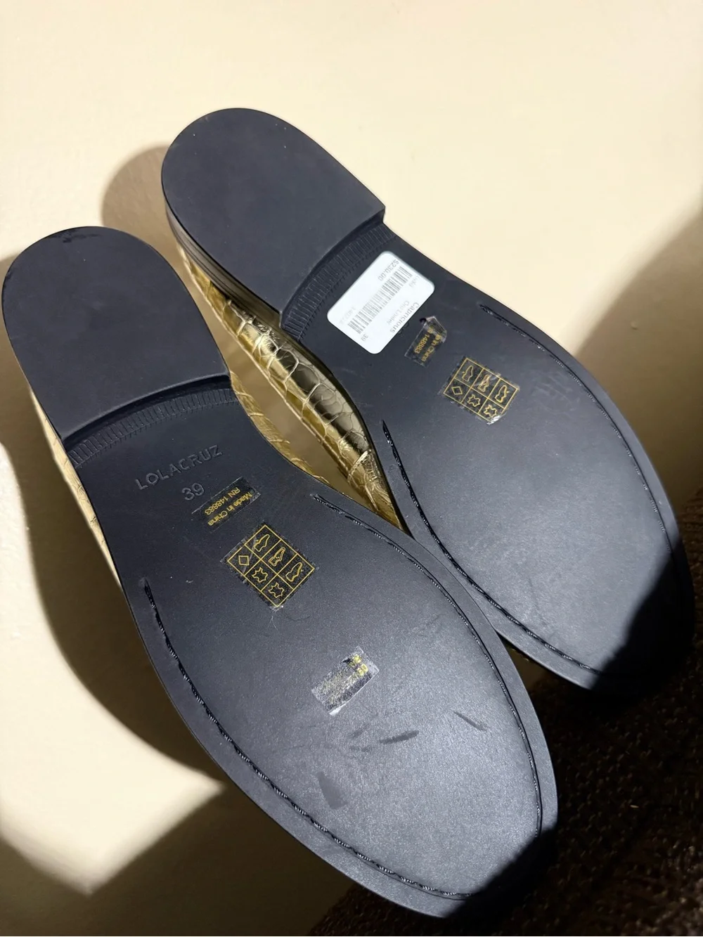 Metallic Gold Croc-Embossed Penny Loafers for Men